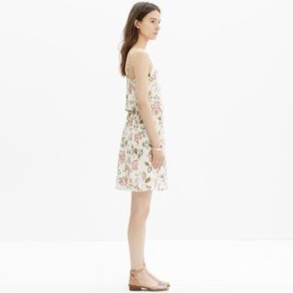 Madewell 100% Silk Overlay Cami Dress Botanical - Picture 5 of 12